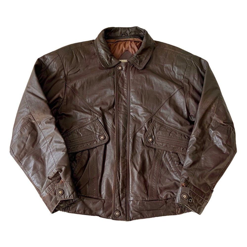 Vintage Brown Leather Jacket by Boulevard Club